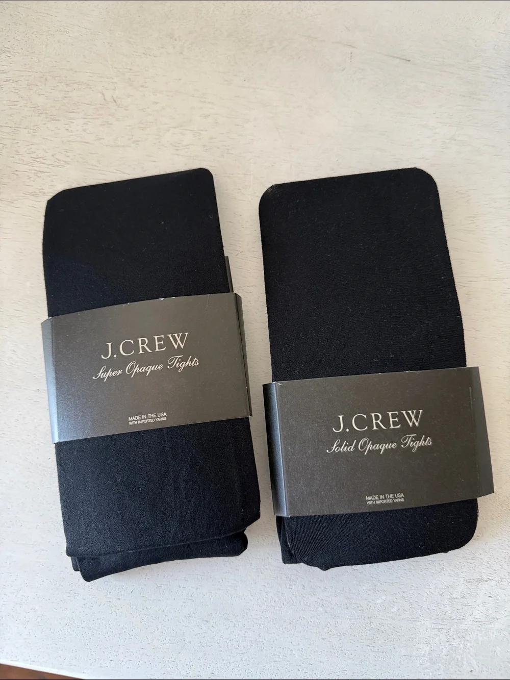 J.Crew Super Opaque Tights Black Size S — Set of 2